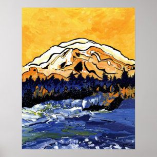 Poster Coucher du soleil jaune