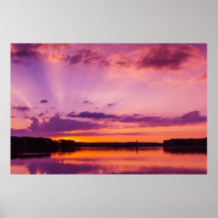Poster Coucher du soleil Nuages du ciel Paysage mauve Nat