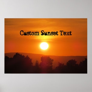 Poster Coucher du soleil orange fait sur commande