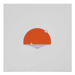 Poster Coucher du soleil par la mer