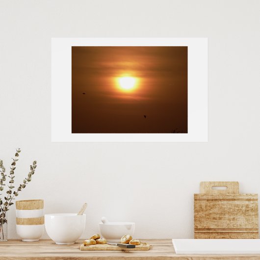 Poster Coucher le soleil. (Cuisine)