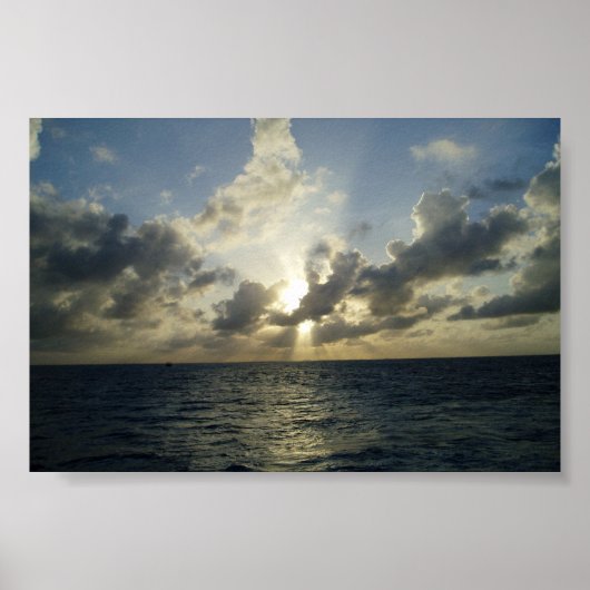 Poster Coucher le soleil à Grand Cayman (Devant)