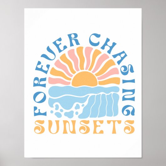 Poster "Couchers de soleil pour toujours" Amoureux de la (Devant)