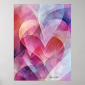 Poster Couches d'amour - Cœurs roses abstraits (Devant)