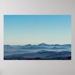 Poster Couches de brouillard, collines et montagnes