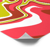 Poster Couches de couleur fluide en rouge, vert olive et (Coin)