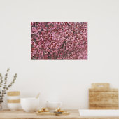 Poster Couches de fleurs de cerisier japonais rose (Cuisine)