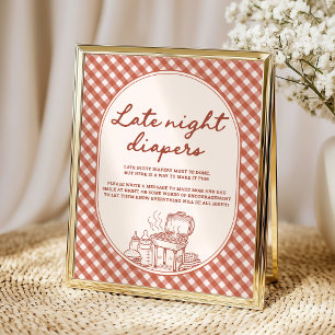 Poster Couches de nuit bébé Q BBQ Couple Baby Shower