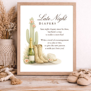 Poster Couches de nuit élégantes pour Baby Shower occiden