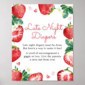 Poster Couches de nuit sucrées à la fraise (Devant)