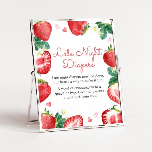 Poster Couches de nuit sucrées à la fraise