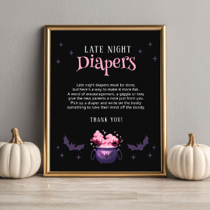 Poster Couches de nuit tardive Jeu de Baby Shower Hallowe