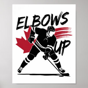 Poster Coudes en l'air Canada Véritable Nord Fort Hockey