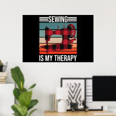Poster Coudre est ma thérapie (Bureau à domicile)