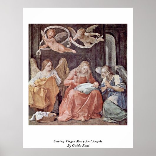Poster Coudre Vierge Marie Et Anges Par Guido Reni (Devant)