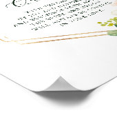 Poster Couette d'hôte Mariage Blush White Bloom Gold Hexa (Coin)