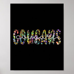 Poster Cougars School Sports Fan Team Spirit Mascot Cadea