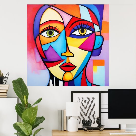 Poster Couleur Abstrait (Bureau à domicile)