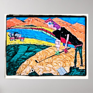 Poster couleur abstraite de golf