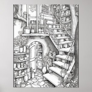 Poster Couleur Adulte Intérieur Imaginaire