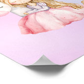 Poster Couleur arc-en-ciel de l'Aquarelle Unicorn Princes (Coin)