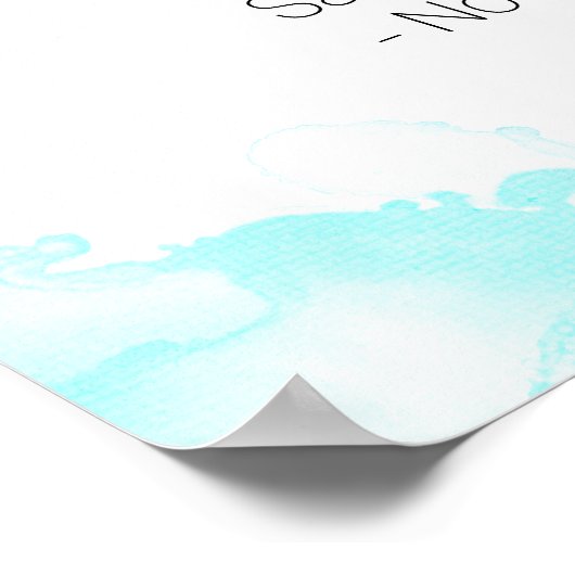 Poster Couleur arc-en-ciel nuages Baby shower blanc Bienv (Coin)