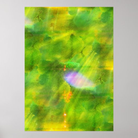 Poster couleur bleu arrière - plan vert, jaune (Devant)