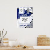 Poster couleur bleu gris de l'équipe de basketball photo (Cuisine)