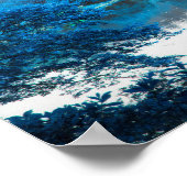 Poster Couleur bleue affectée cool, nature unique, lac (Coin)