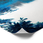 Poster Couleur bleue affectée cool, nature unique, lac (Coin)