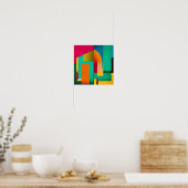 Poster Couleur bloc peinture Abstraite (Cuisine)