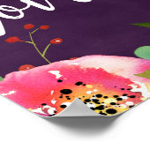 Poster Couleur chic en fleurs Mariage modifiable L'amour  (Coin)