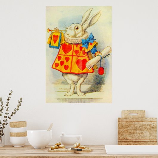 Poster Couleur complète du lapin blanc (Cuisine)