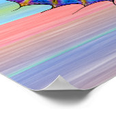 Poster Couleur Coucher De Soleil Bleu Artsy Seahorse (Coin)