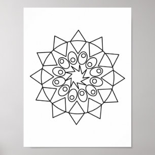 Poster - Couleur dans cette conception Mandala sim