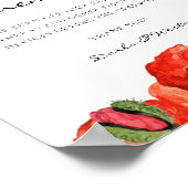 Poster Couleur d'aquarelle de pavot rouge Cérémonie de ma (Coin)