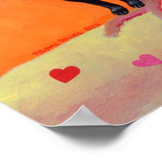 Poster Couleur d'automne Noir Labrador (Coin)