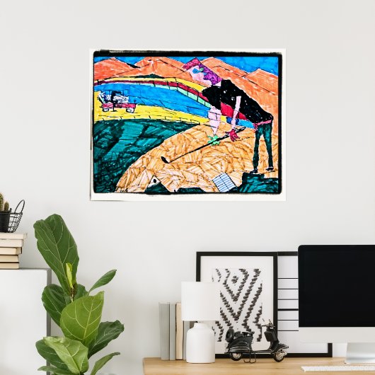 Poster Couleur de golf abstraite (Bureau à domicile)