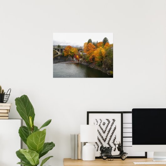 POSTER COULEUR DE LA RIVIÈRE SPOKANE (Bureau à domicile)