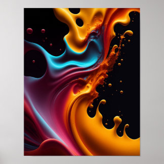 Poster couleur de l'affiche mélange de couleurs du graphi