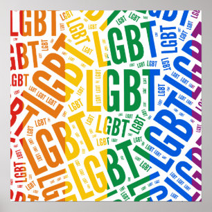 POSTER COULEUR DE MOTIF DE MOT LGBT