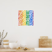 POSTER COULEUR DE MOTIF DE MOT LGBT (Cuisine)