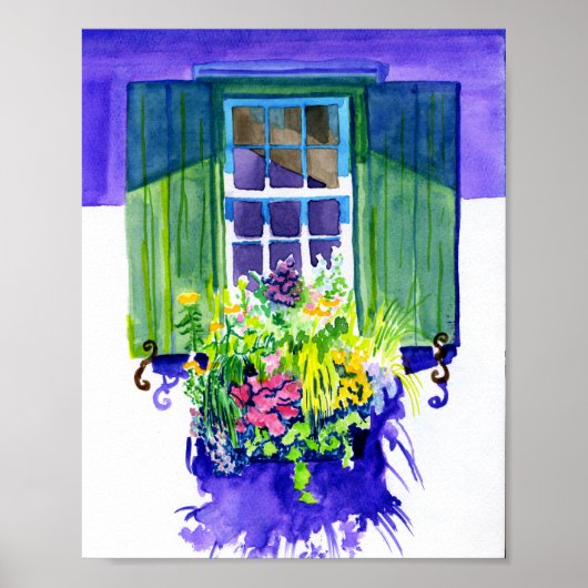 Poster Couleur d'eau de la fenêtre (Devant)