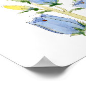 Poster couleur d'eau des cloches Canterbury bleues et vio (Coin)