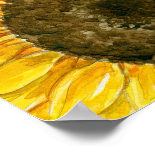 Poster Couleur d'eau des fleurs de soleil (Coin)