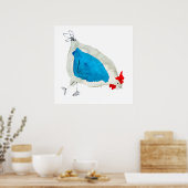 Poster Couleur d'eau des poulets mignons (Cuisine)