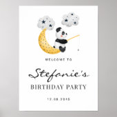 Poster Couleur d'eau douce Panda fête d'anniversaire Bien (Devant)