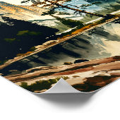 Poster Couleur d'eau du parc national Yosemite Coucher de (Coin)