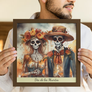 Poster Couleur d'eau mariage Dia de los Muertos