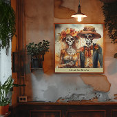 Poster Couleur d'eau mariage Dia de los Muertos